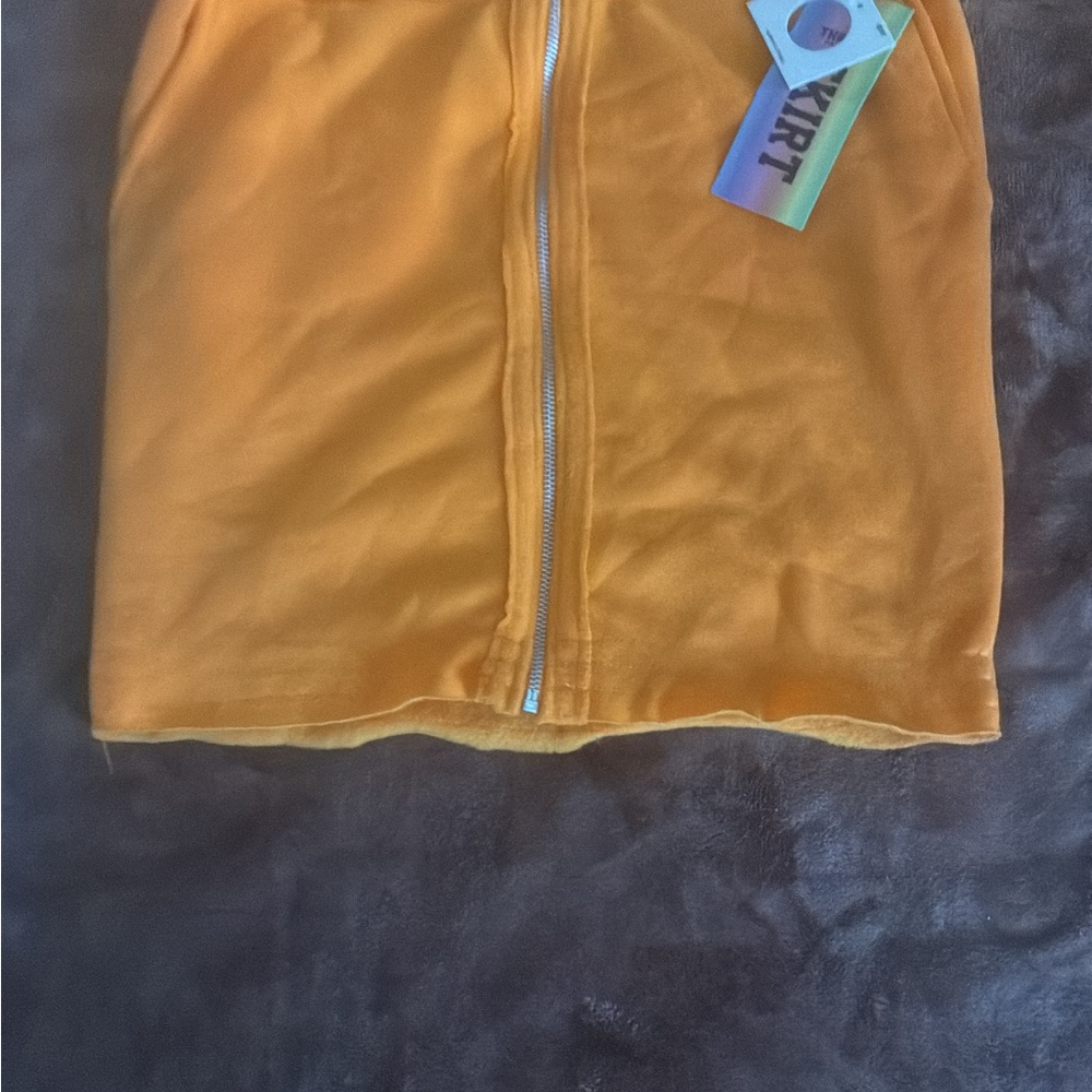 Thrill Bright Orange Pencil Skirt